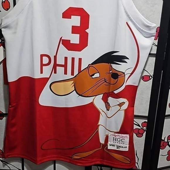Speedy Gonzales Phila Basketball Jersey Size Large NWT‎ - Picture 4 of 9